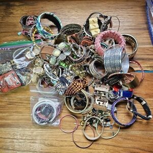 Craft Junk Bracelets 4 Pound Lot For Crafting Upcycling Art Repurposing